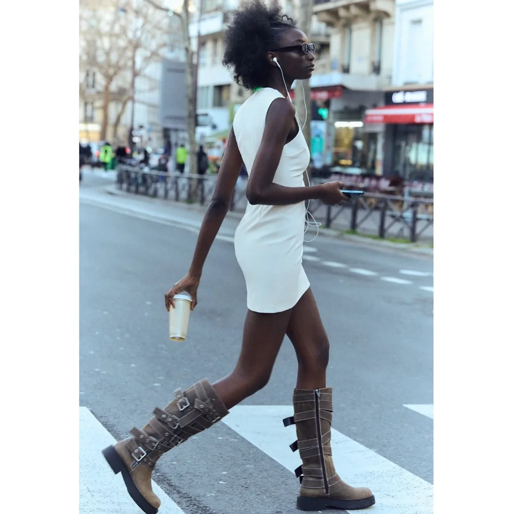 Zara BELTED TAILORED DRESS - Picture 7 of 16